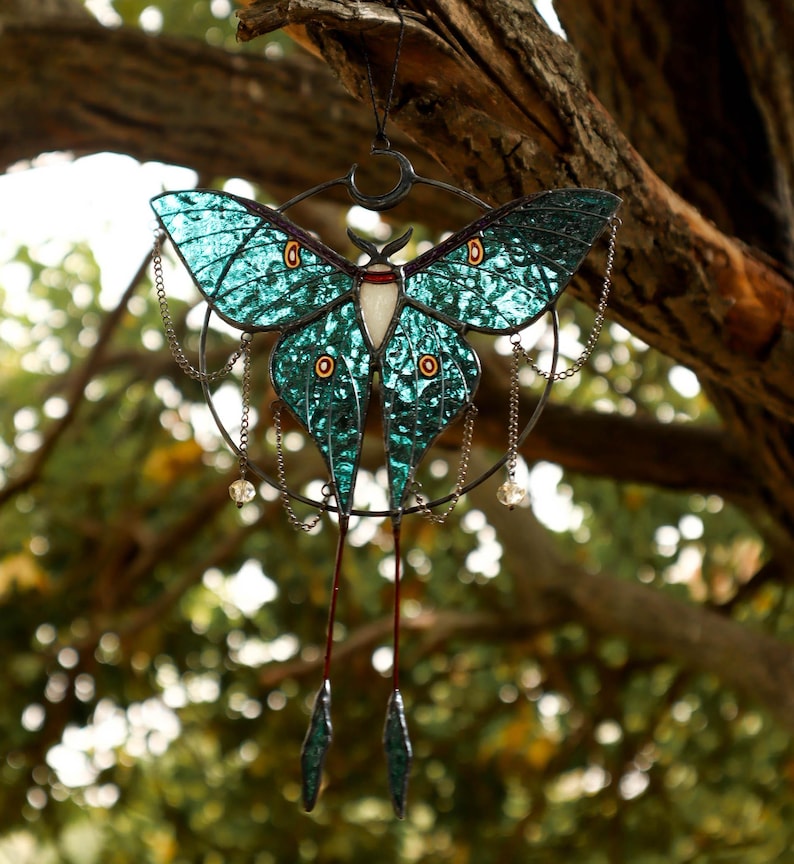 Luna moth butterfly suncatcher