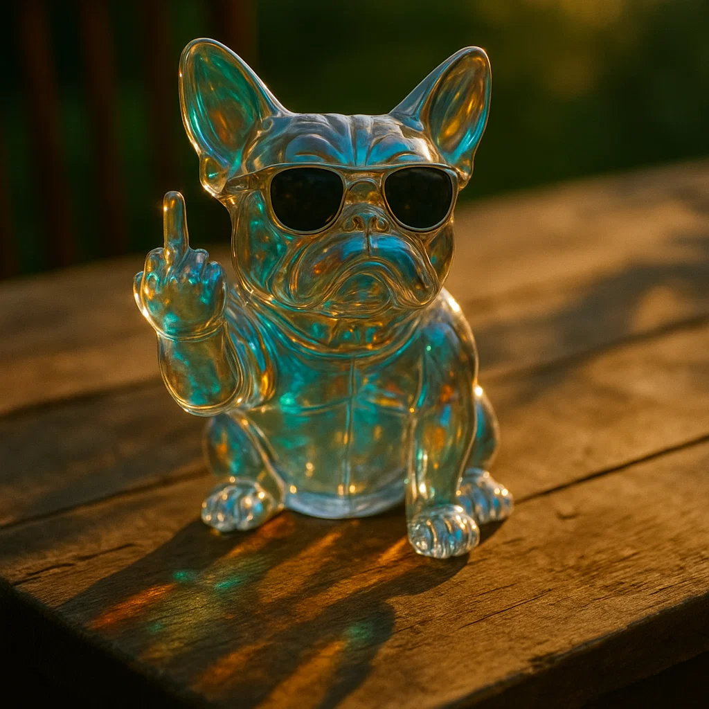 🐶💛 French Bulldog Middle Finger Statue 