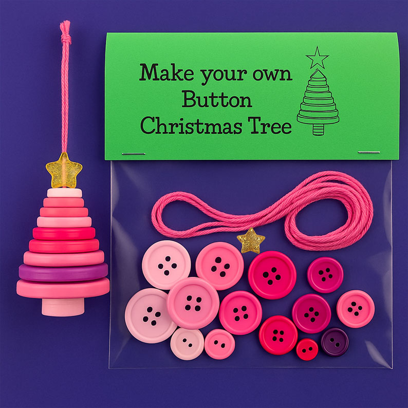 ☃️ DIY Button Snowman Ornament Kit