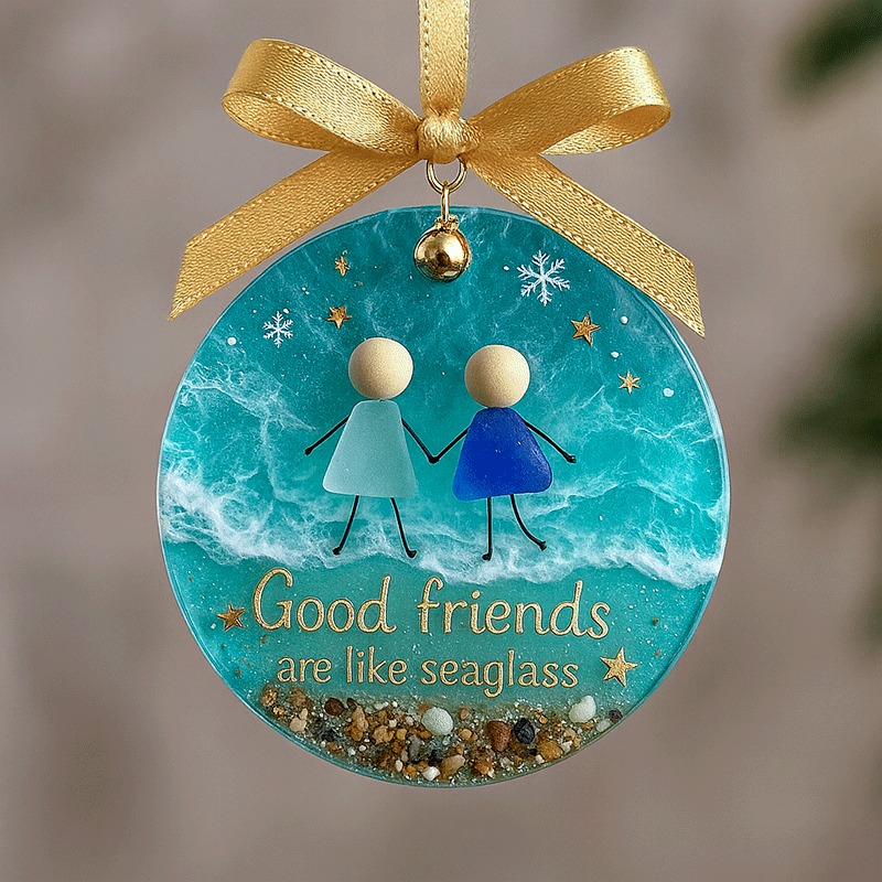 "Ocean Friendship" Seaglass Wall Hanging