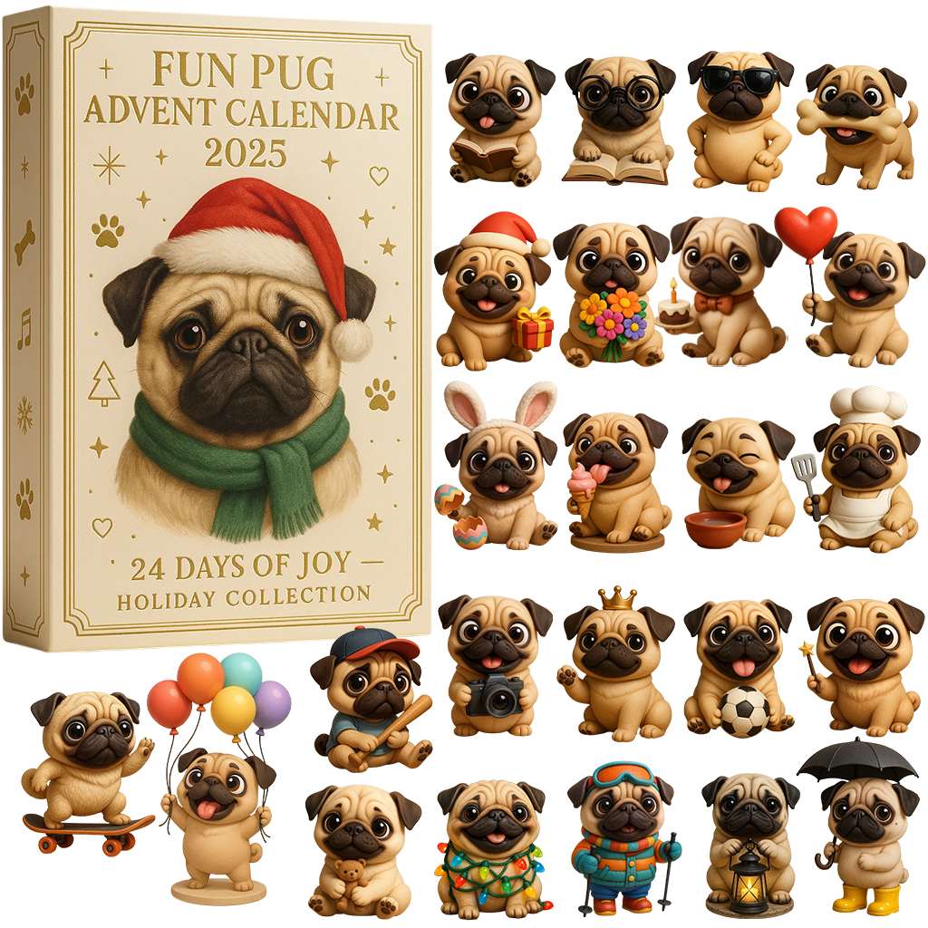 Fun Pug Advent Calendar 2025 – 24 Days of Pug-tastic Holiday Joy!