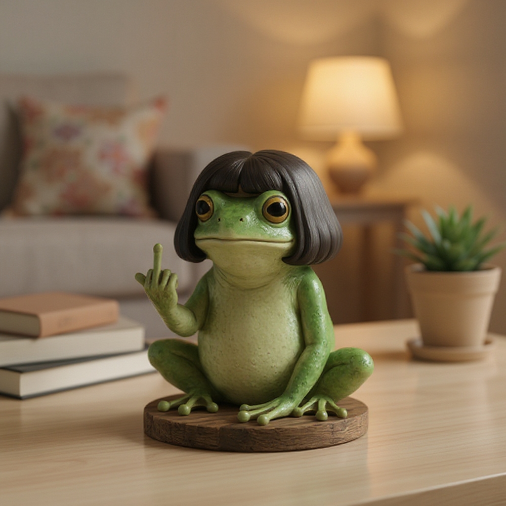 Middle Finger Frog Sassy Desk Decor