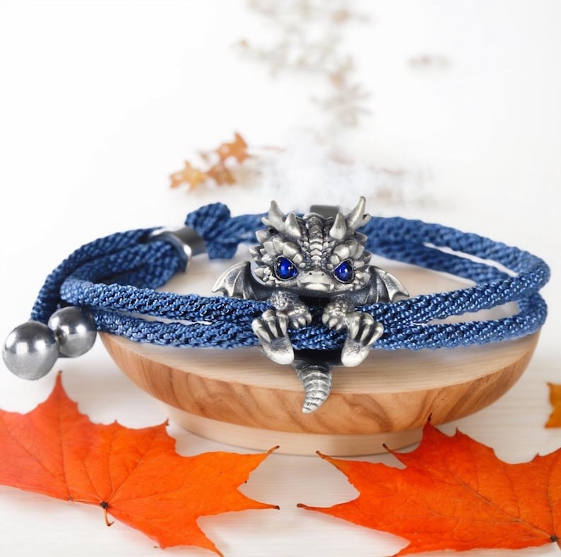 Cute Silver Dragon Bracelet