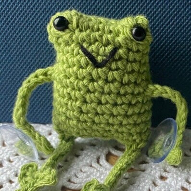 Handmade Leggy Green Frog with Suction Cups