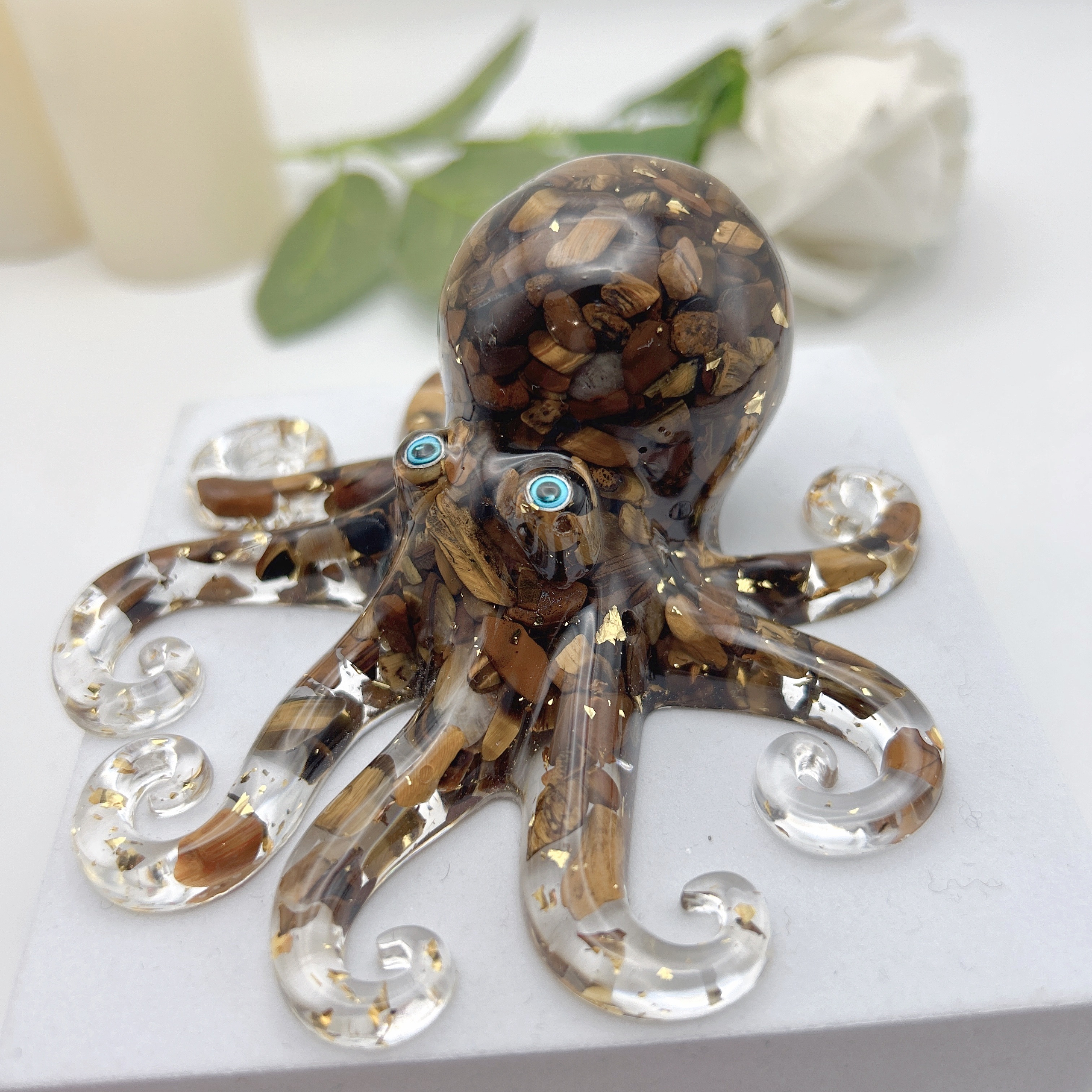 Crystal Cute Octopus Statue Ornament