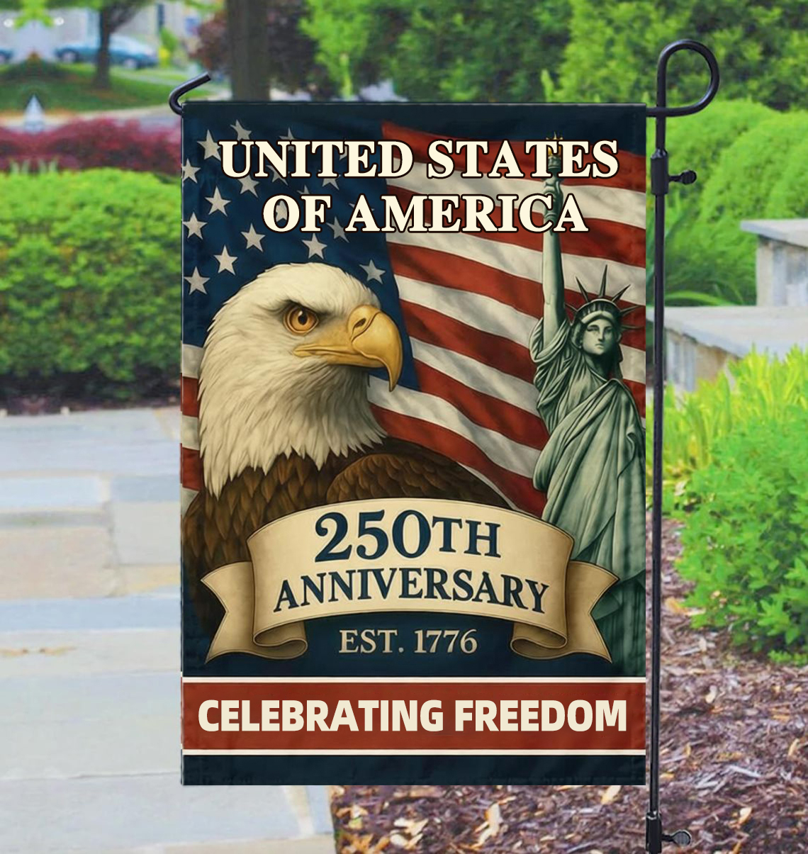 America 250th Anniversary Garden Flag