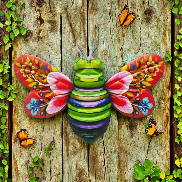 Iron Bee Art Sculpture Hanging Wall Decorations