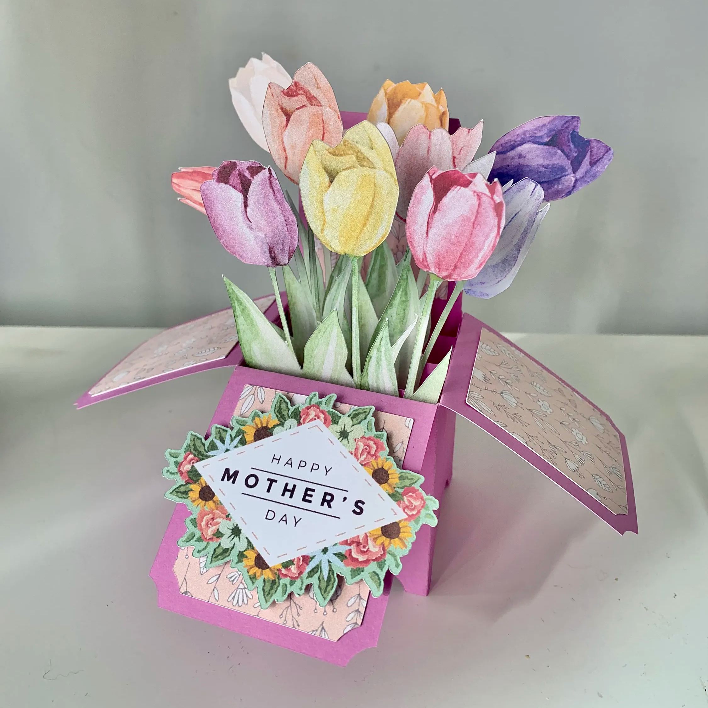 3D Pop Up Handmade Tulip Card