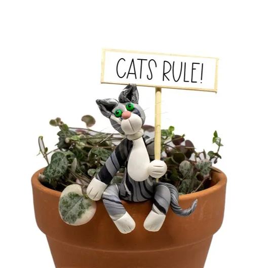 Funny Cat Pot Sitter