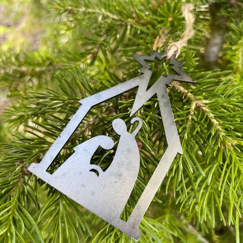 Nativity Metal Christmas Ornament