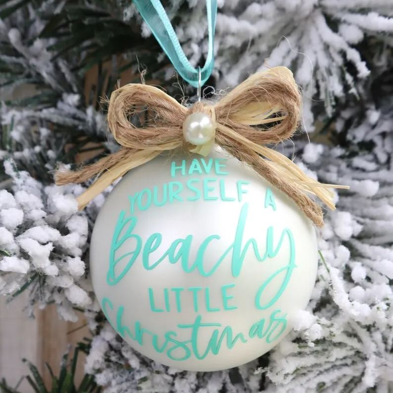 🌊 Coastal Beach Christmas Tree Ornament