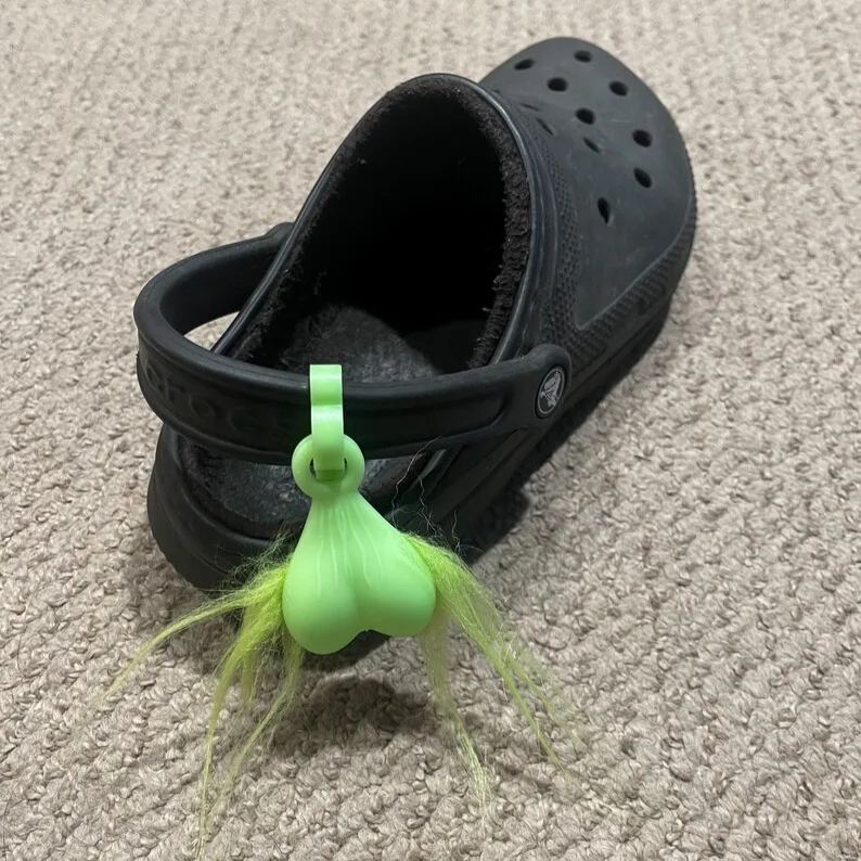 Green Furry Nuts Shoe Dangle Charm