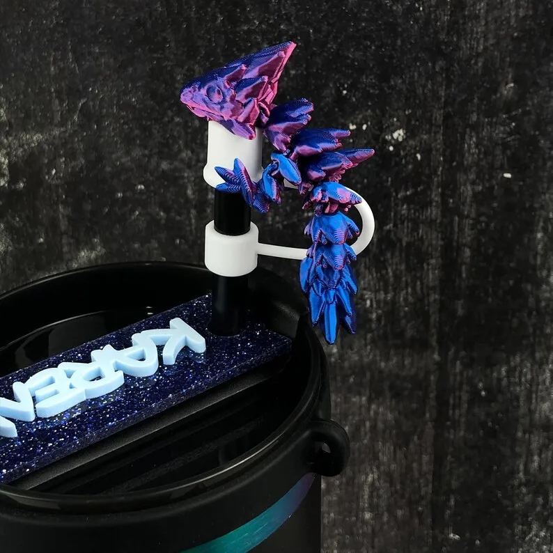 3D Printed Dragon Stanley Straw Topper