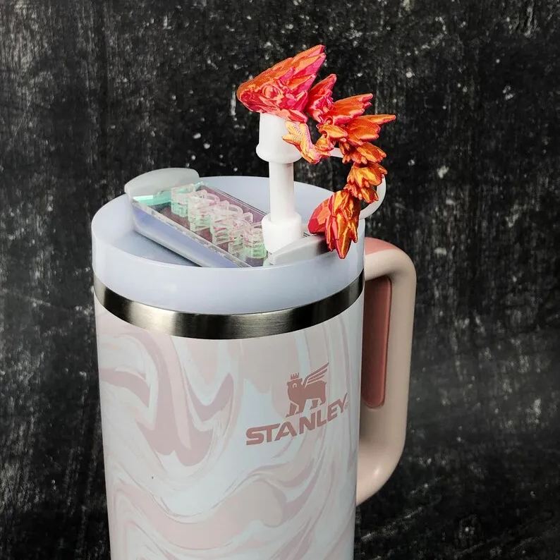 3D Printed Dragon Stanley Straw Topper