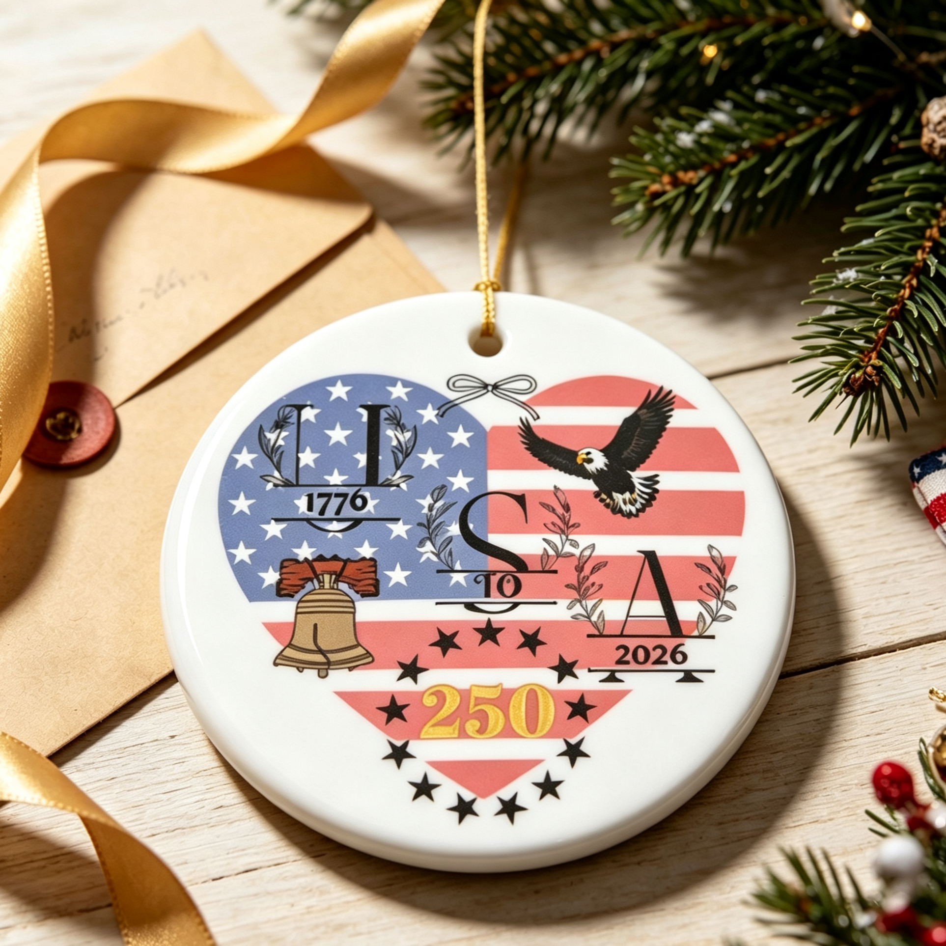 America 250 Ceramic Keepsake Ornament