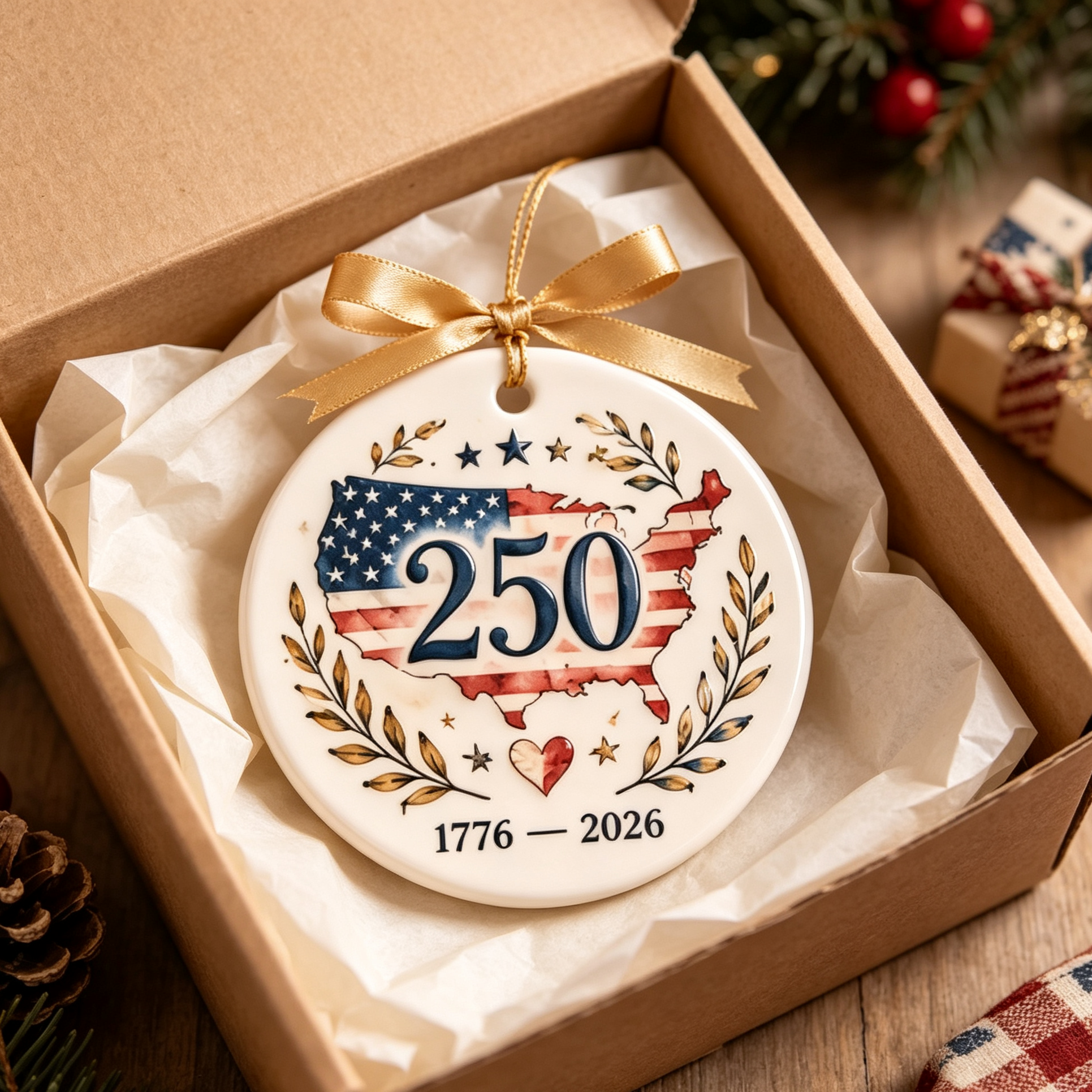 America 250 Ceramic Ornament Collection
