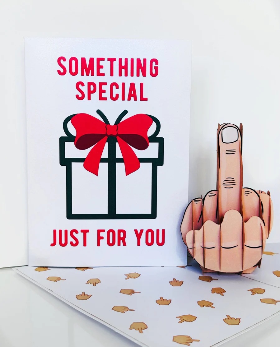 Rude Fuc* You Pop Up 3D Middle Finger Card