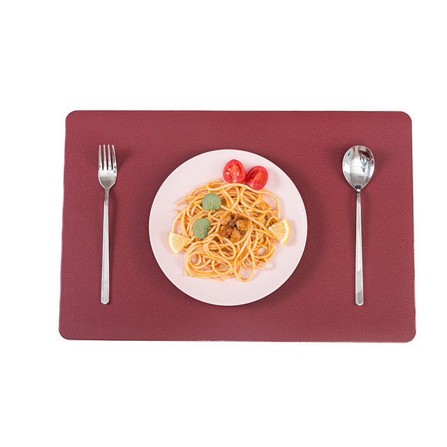 Faux Leather Placemats Heat Resistant Rectangle Mat Table Decorations-Grand Kitchen