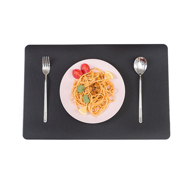 Faux Leather Placemats Heat Resistant Rectangle Mat Table Decorations-Grand Kitchen