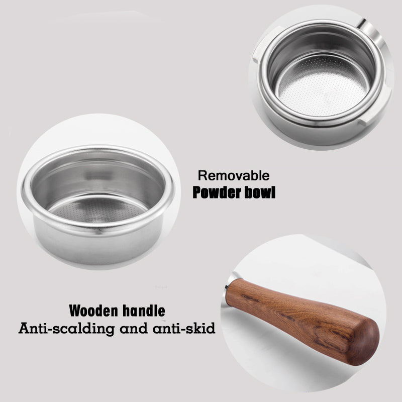 Coffee Bottomless Portafilter Group-head Coffee Machine Wooden Handle-Grand Kitchen