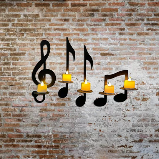 🎶Black Music Note Wall Sconce