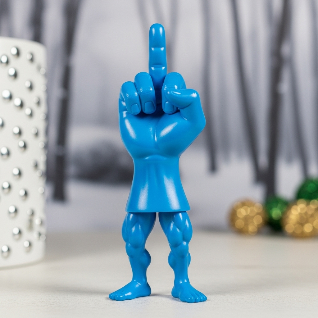 Middle Finger Muscle Leg Figurine