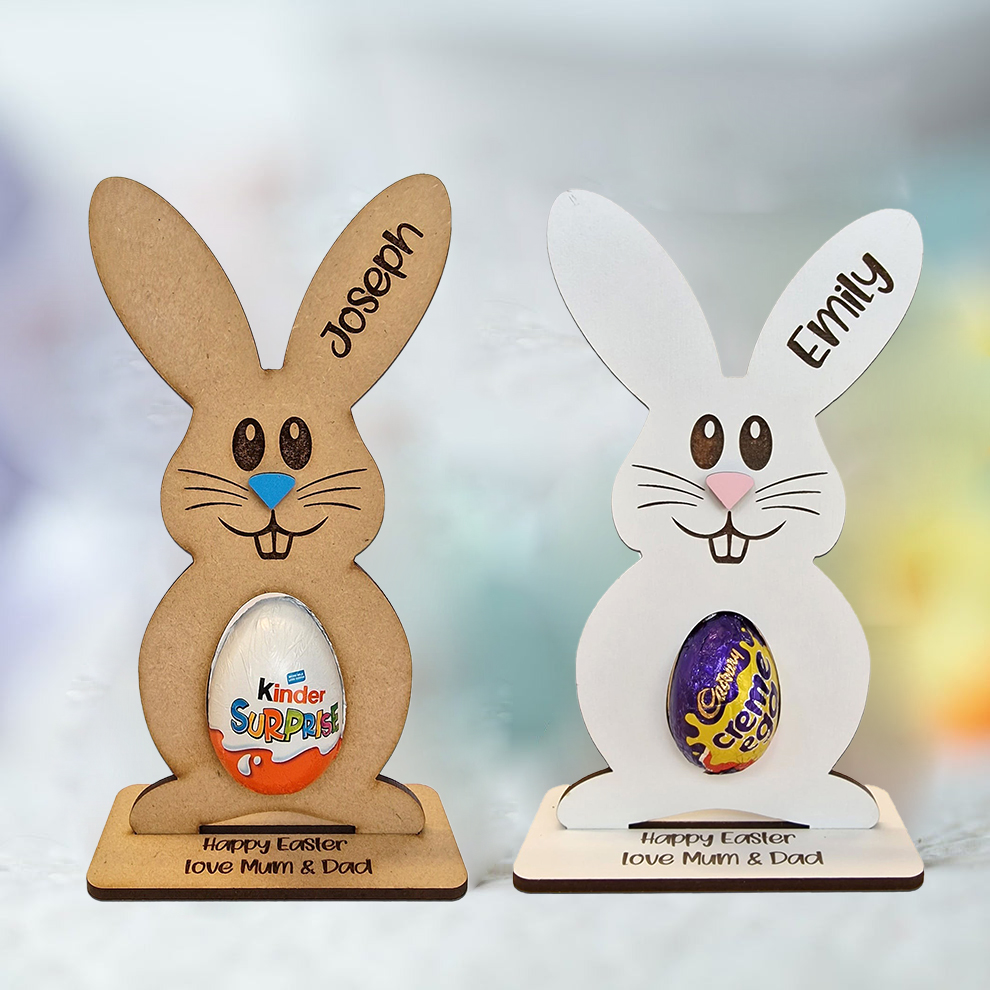Personalised Easter Egg--Bunny Treat Kinder Hunt Gifts Kid Boy Girl