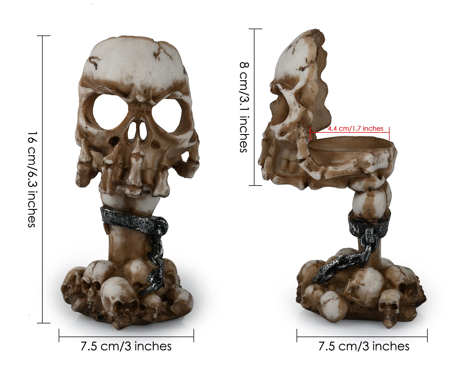 Eerie Embrace🕯️Skull Candle Holder🦴