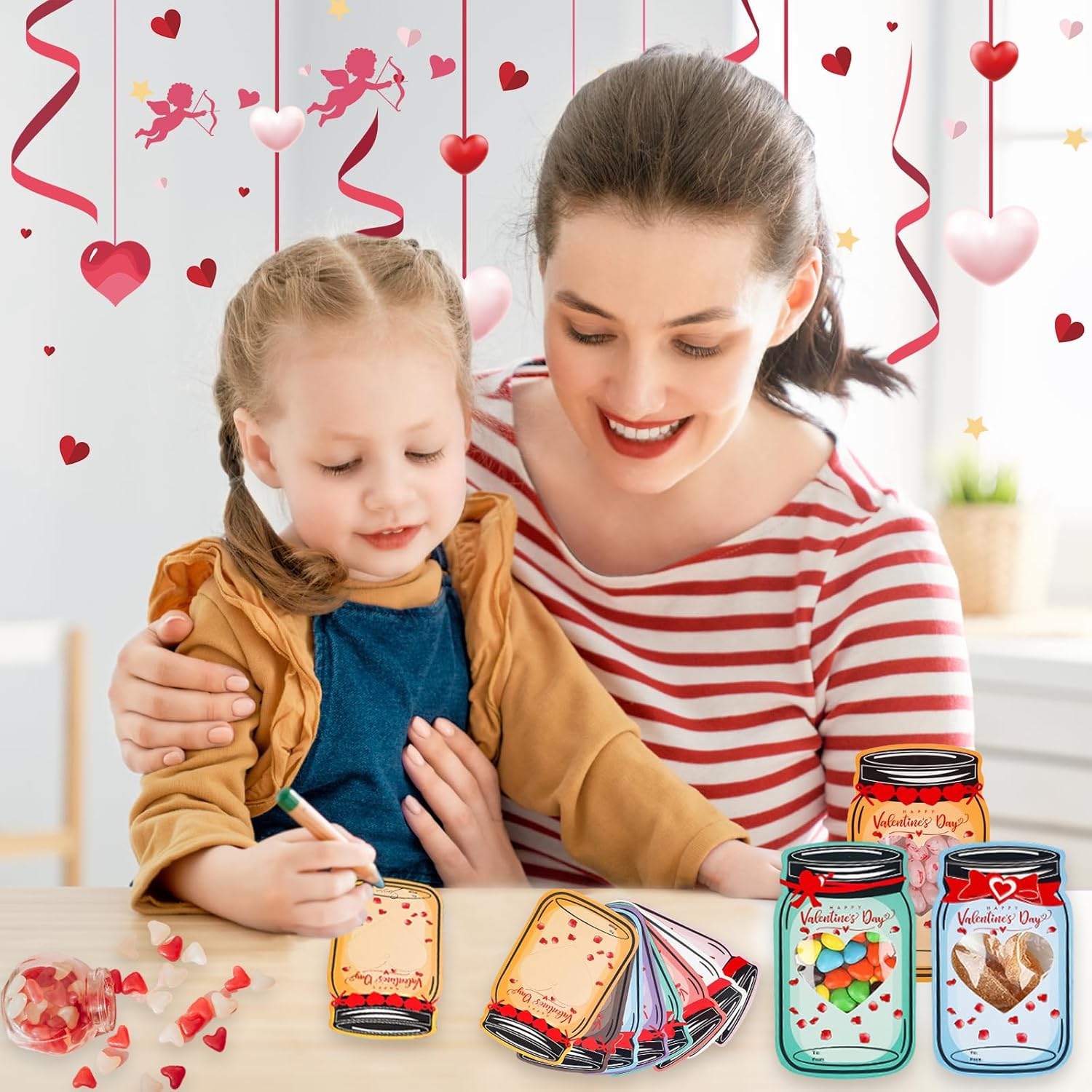 48 Pcs Mason Candy Jar Cards 