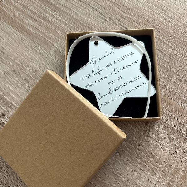  Family Remembrance Christmas Tree Star Bauble 