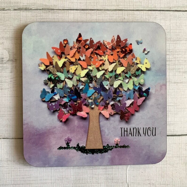 Thank You Butterfly Coasters