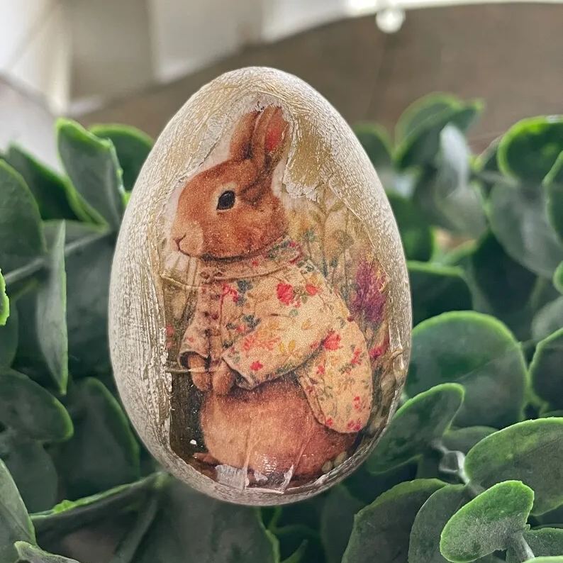 🐰🥚6Pcs Vintage Rabbit Easter Eggs