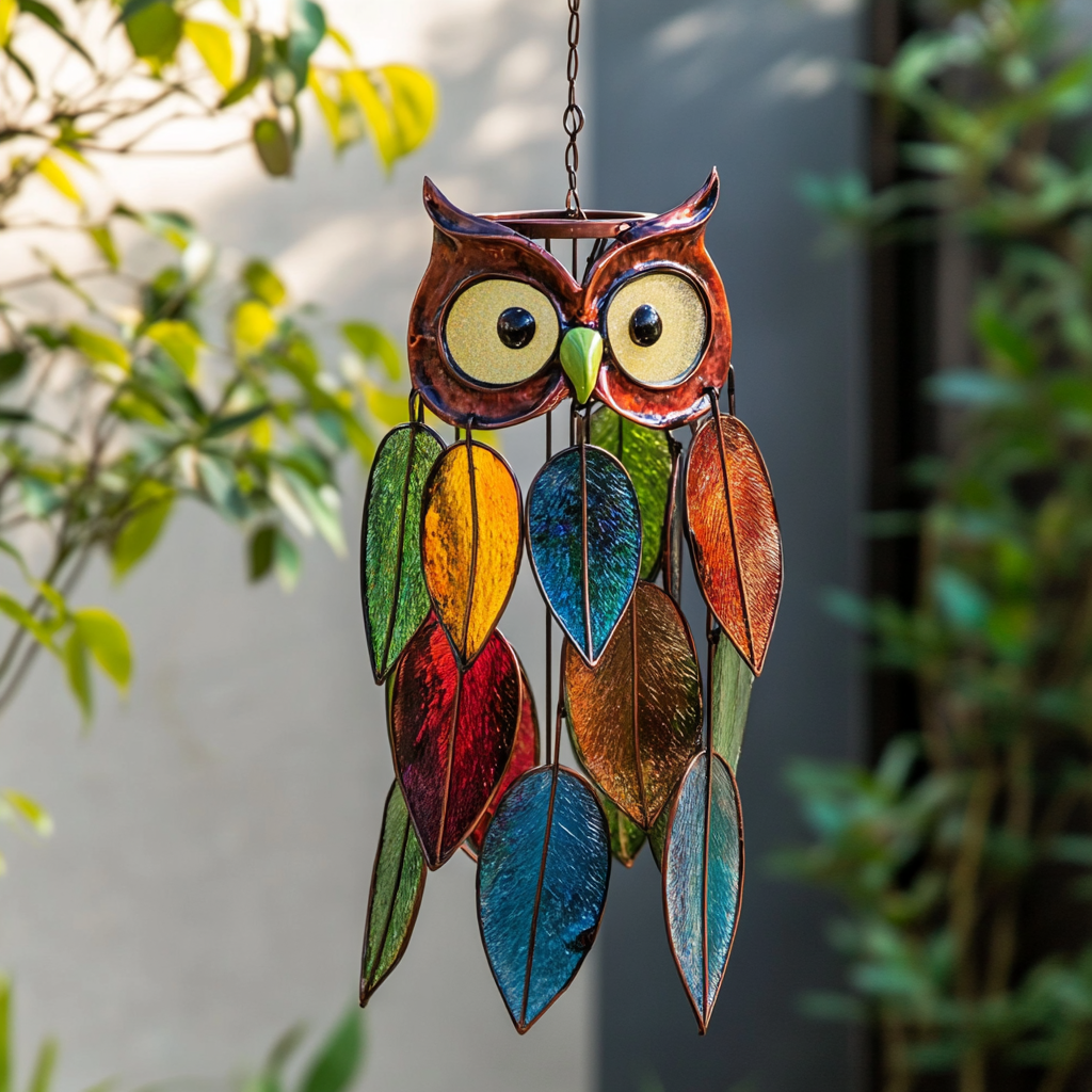 🌈Stained Owl Hangings