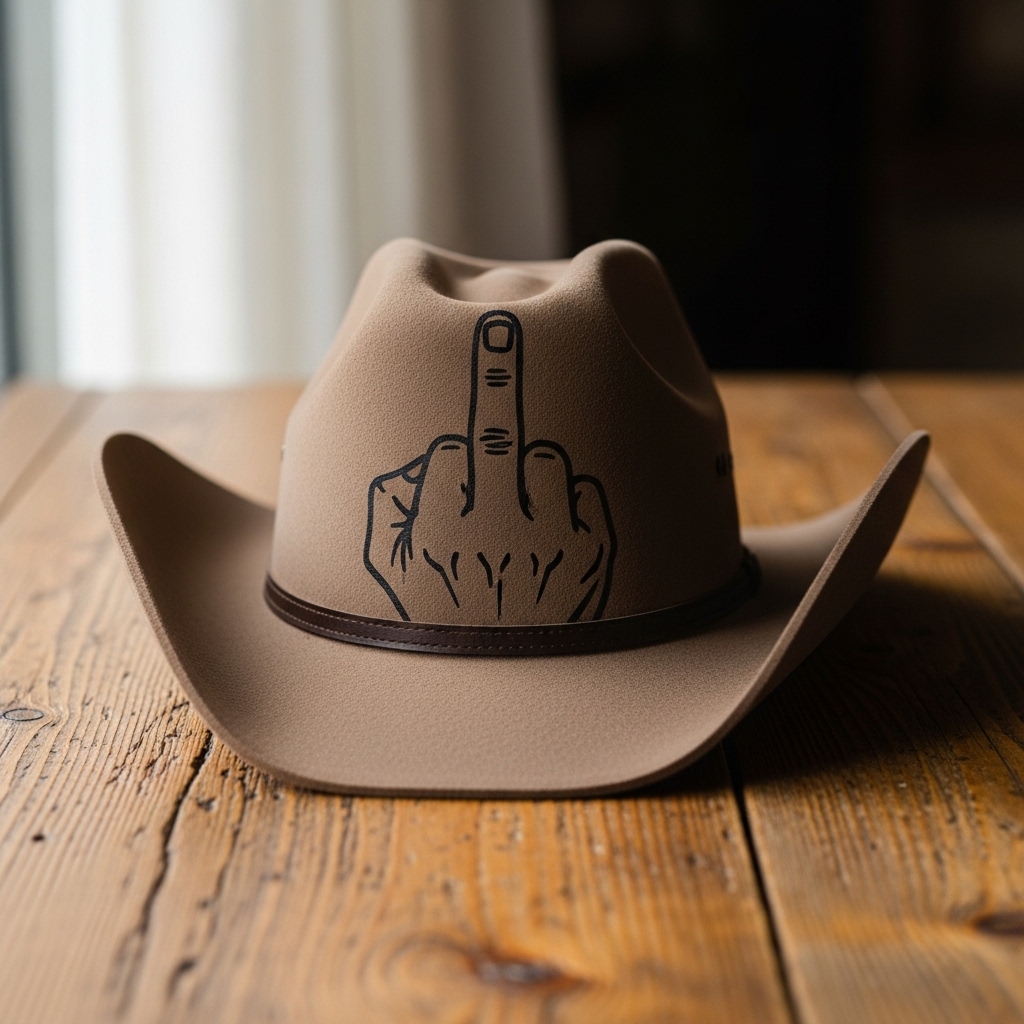 🤠☝️ Middle Finger Cowboy Hat – The Ultimate Attitude Accessory