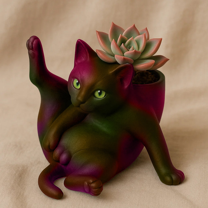 🐾 Black Cat "Egg-stra" Mischief Planter