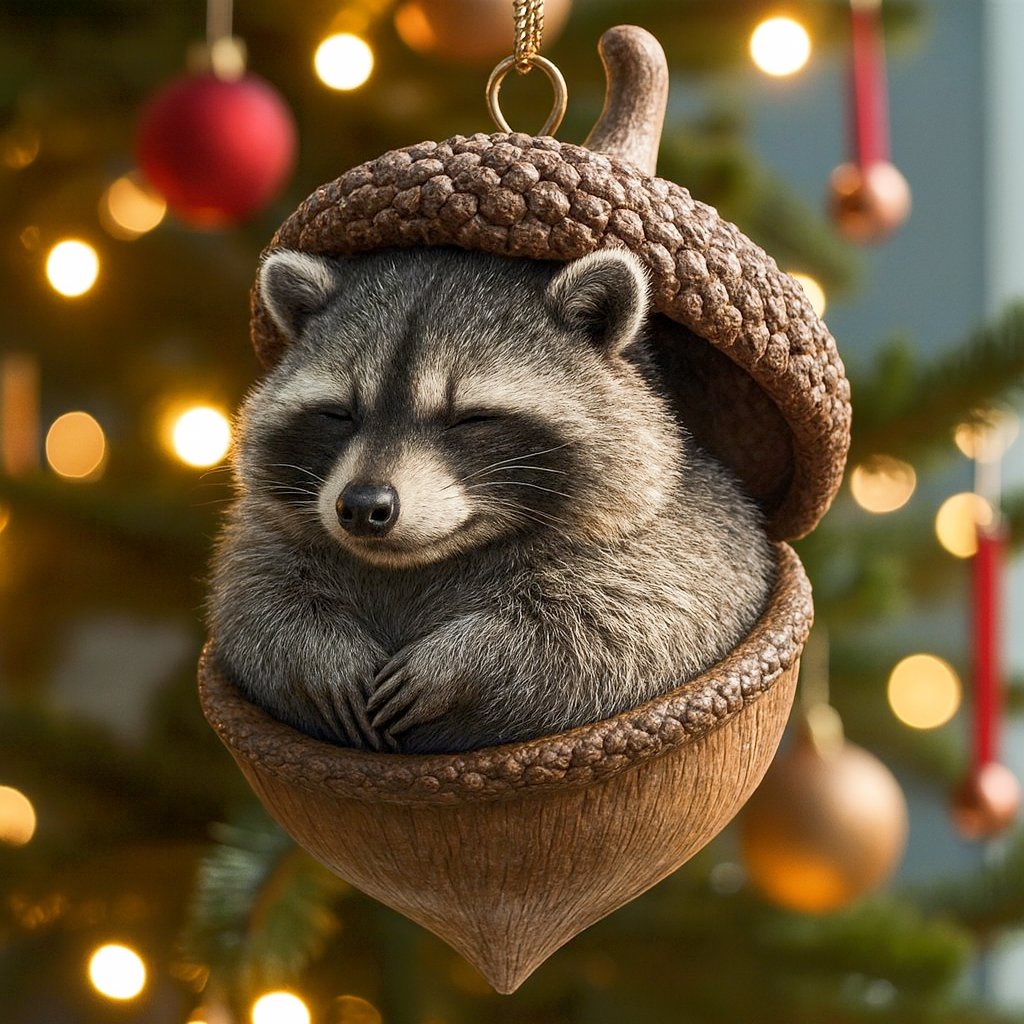 Forest Animal Acorn Christmas Ornaments