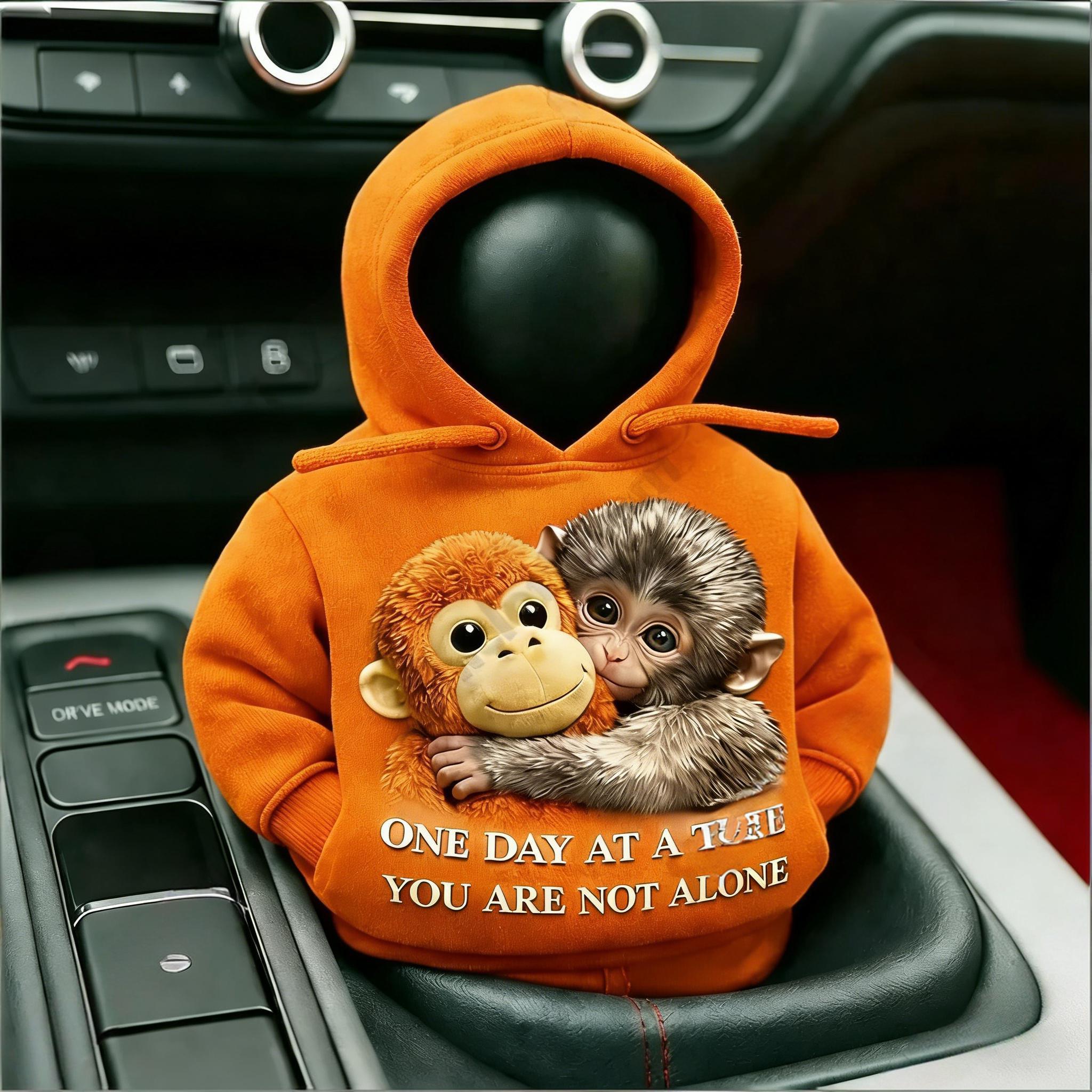 🐒 Emotional Support Monkey Gear Shift Cover Hoodie – Cozy Comfort for Your Commute