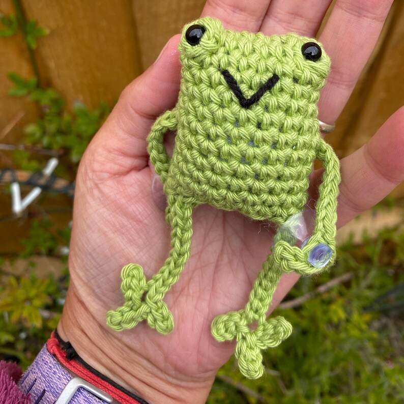 Handmade Leggy Green Frog with Suction Cups
