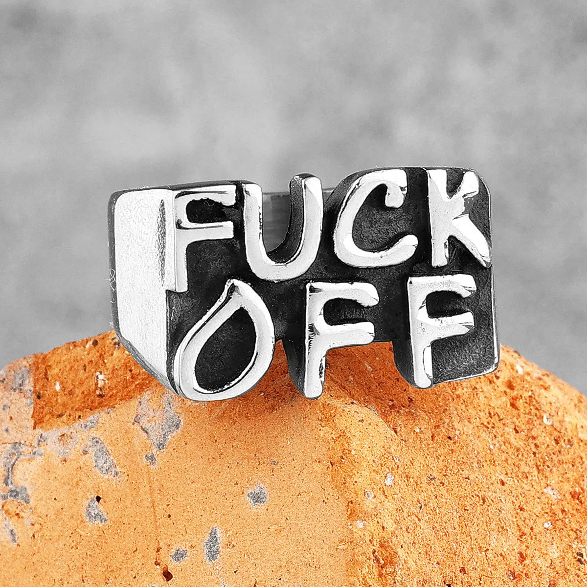 The F Word Punk Retro Stainless Steel Rings