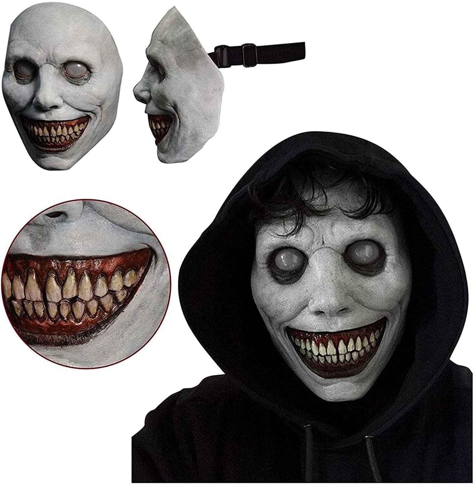 😈Creepy Smiling White Face Mask