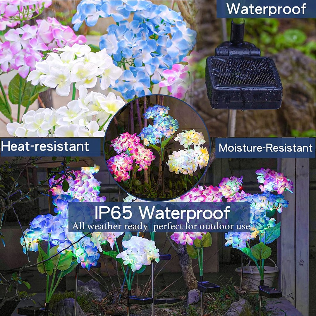 Solar Hydrangea Flower Lights
