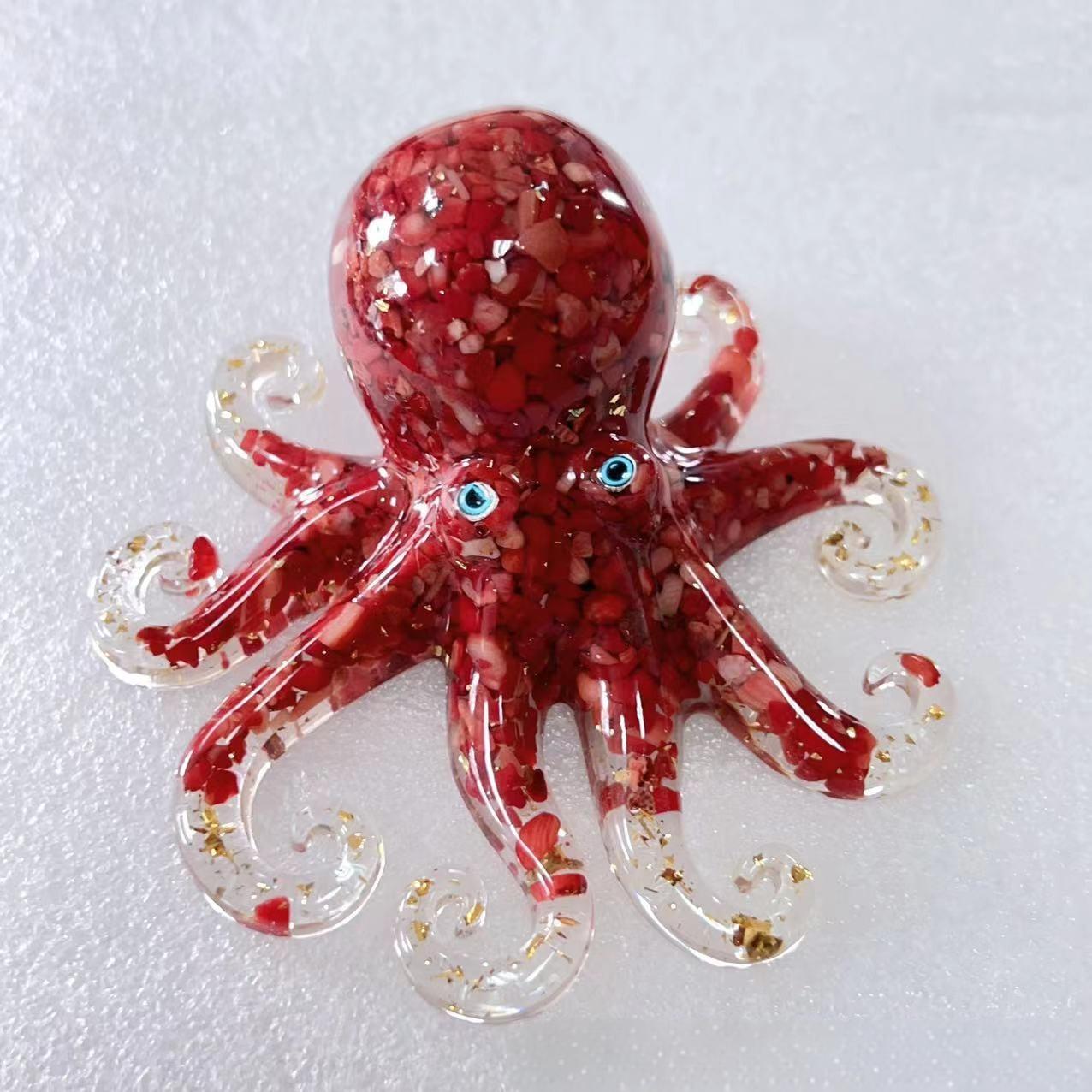 Crystal Cute Octopus Statue Ornament