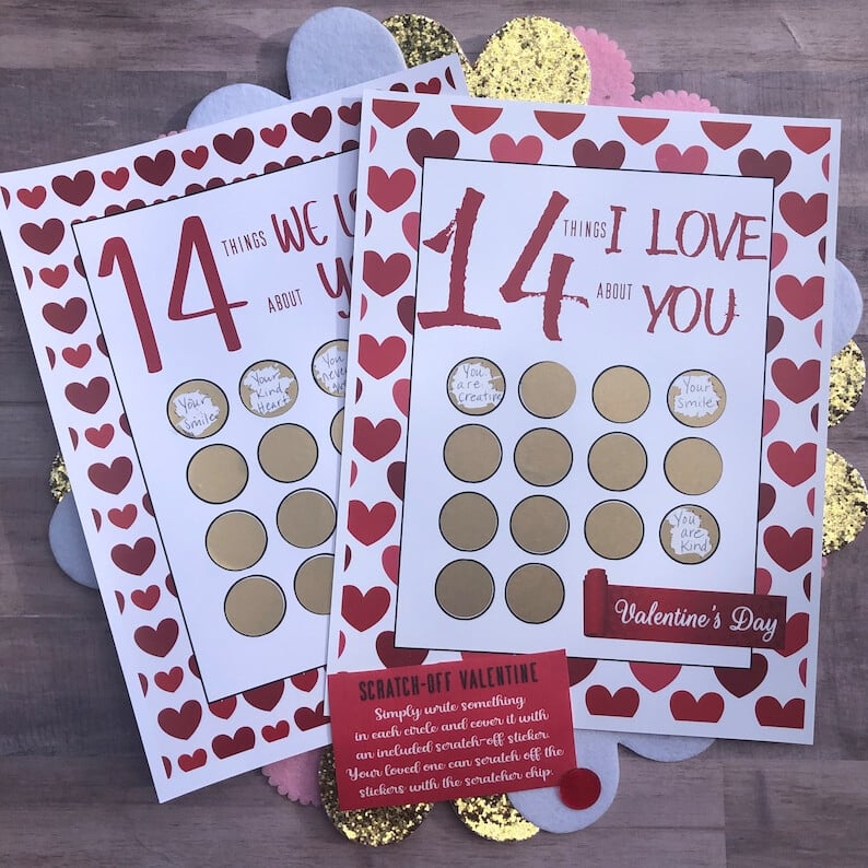 💕Valentine Scratch Off Print - 14 Things I Love About You