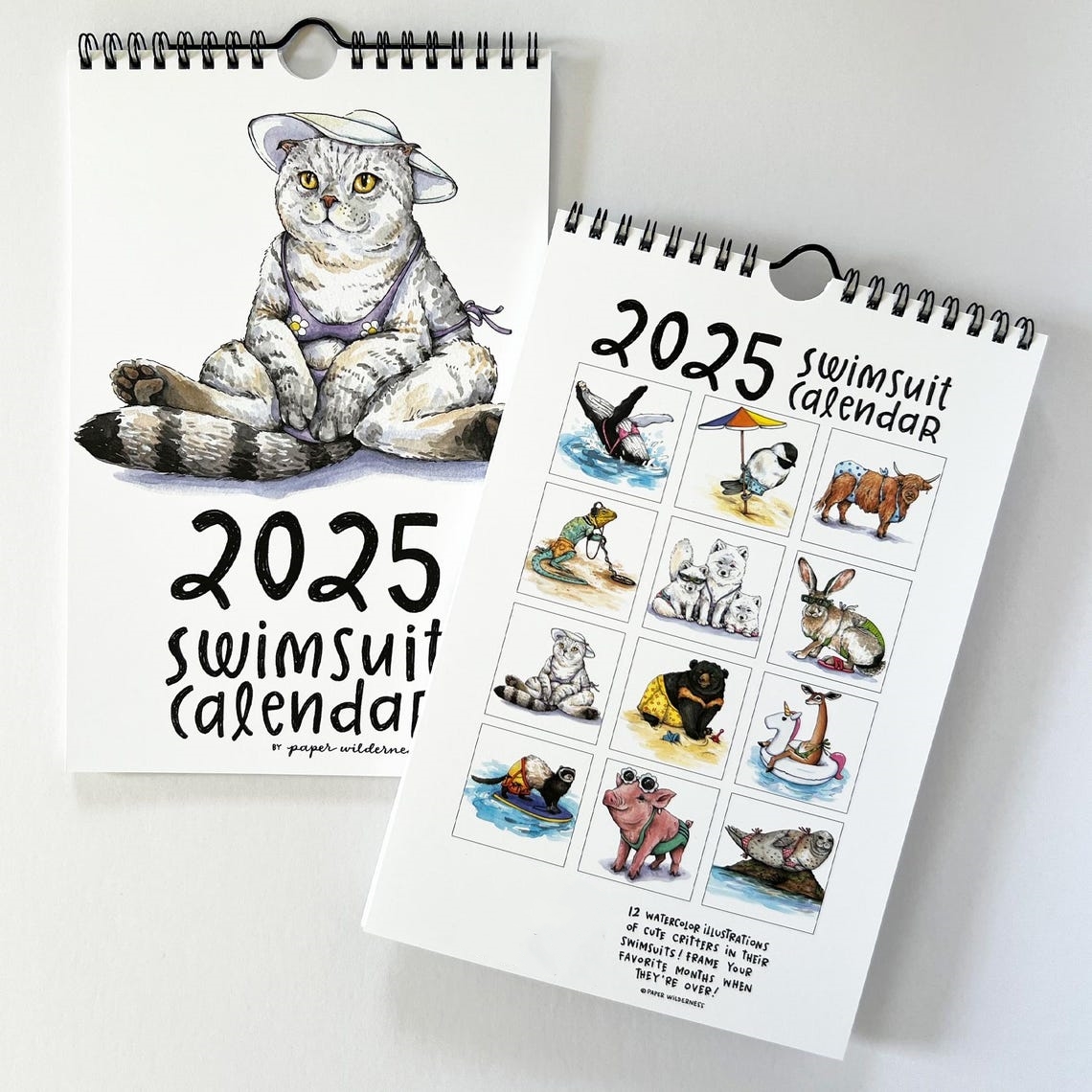 2025 Cute Animals Swimsuit Calendar 