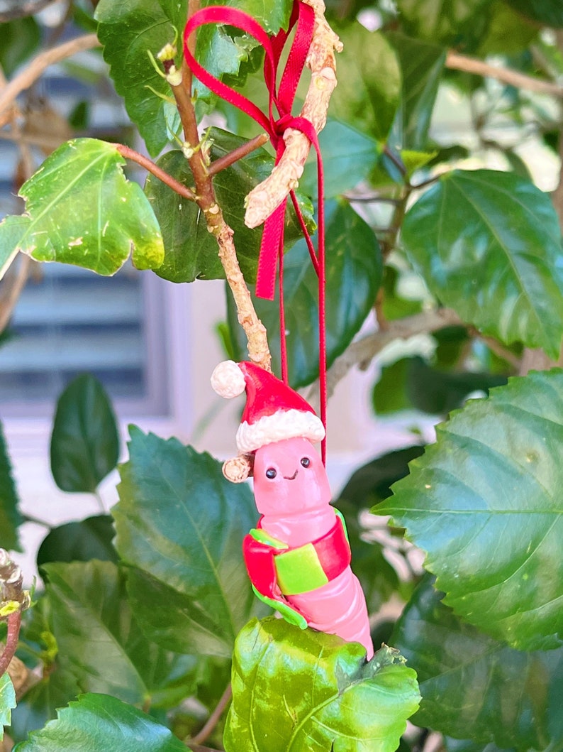 Wally the Christmas worm ornament