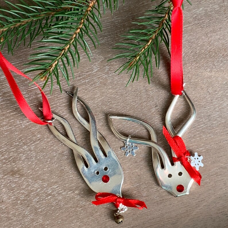 Fork Reindeer Ornaments
