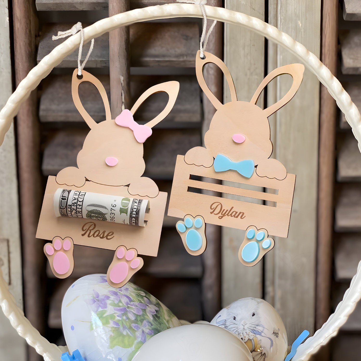 Personalized Easter Bunny Money Holder