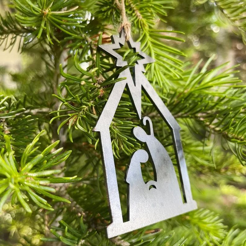 Nativity Metal Christmas Ornament