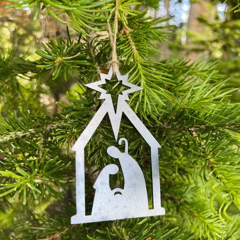 Nativity Metal Christmas Ornament