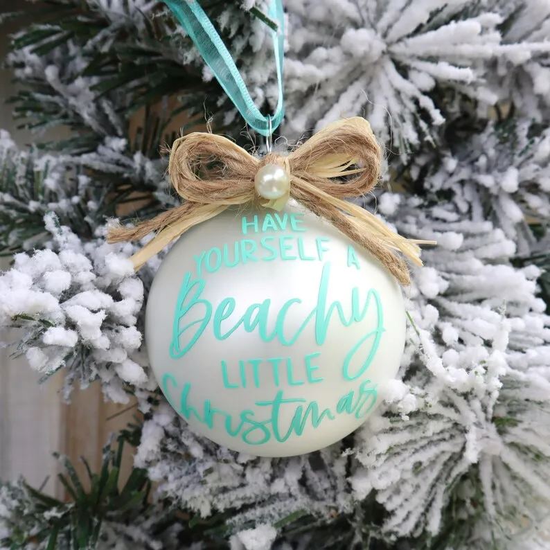 🌊 Coastal Beach Christmas Tree Ornament